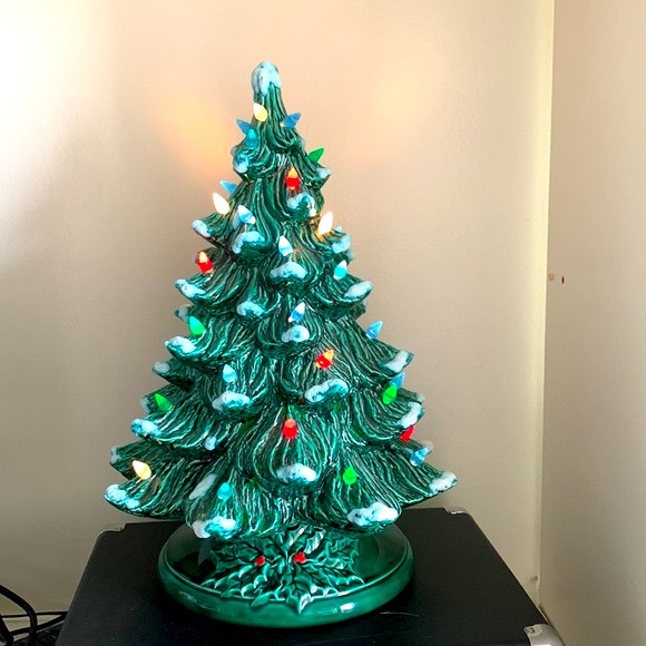 Vintage Holiday Vintage Ceramic Christmas Tree With Lights Poshmark